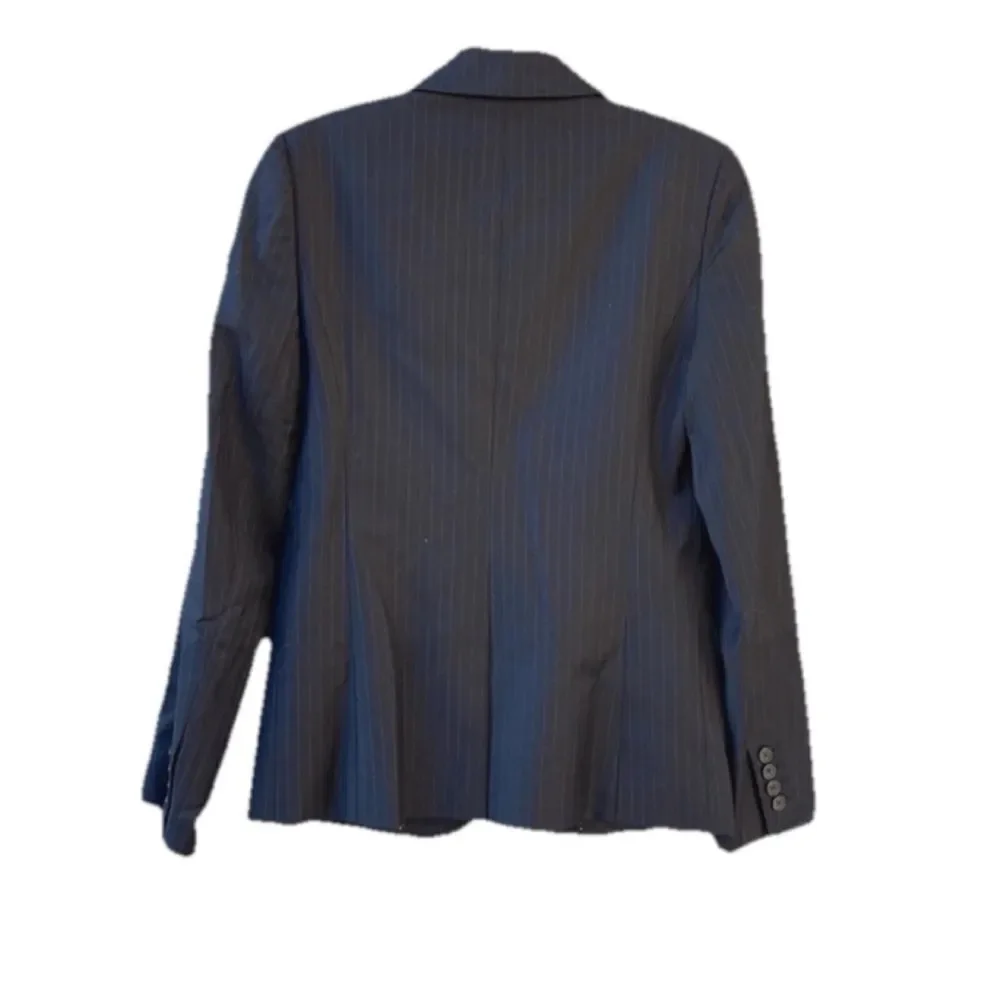 J.Crew Blazer Super 120's Wool Pin Stripe Jacket Top in Navy Size 6 ~ Excellent